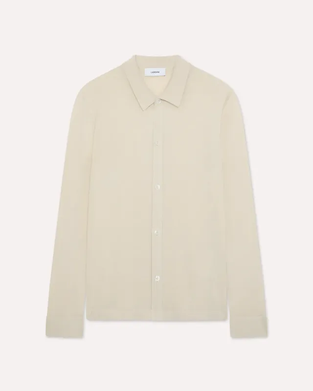 Lardini Camicia Maglia Seta Panna Manica Lunga