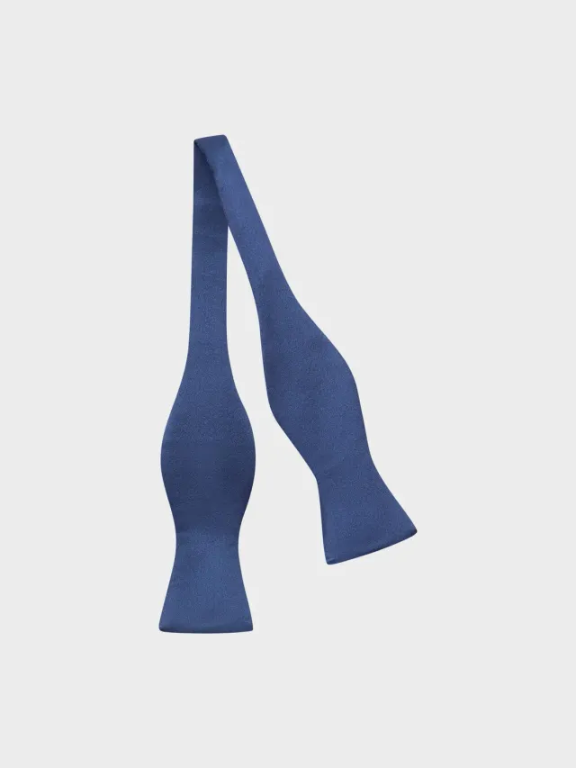 Caruso papillon raso seta blu da annodare