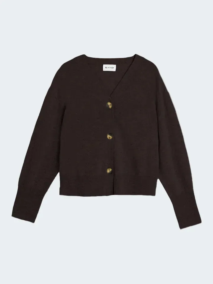 Sand Menswear Yua 5659 cardigan lana alpaca marrone