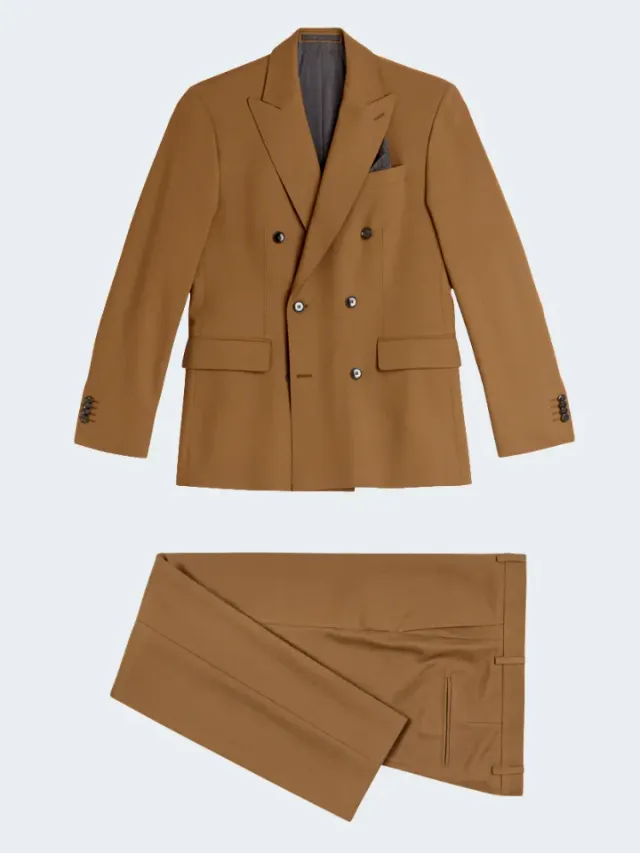 Sand Menswear 1101 4-Flex Star Abito Doppiopetto Cammello Scuro