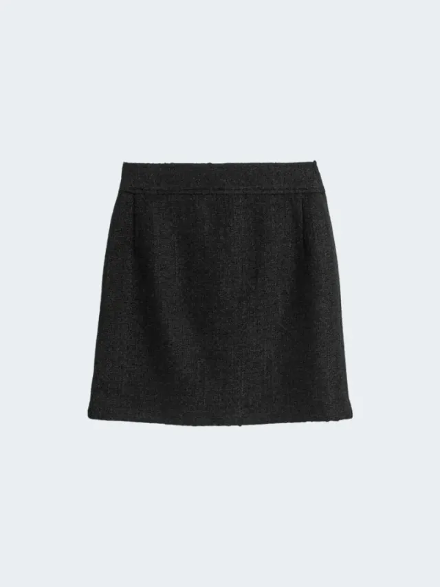 Sand Boucle Light Gonna Nero Ebano