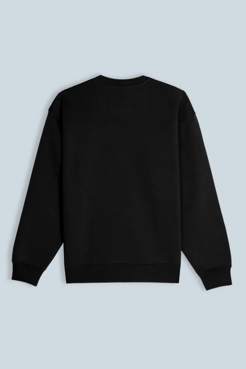 Sonny Bono felpa girocollo nero comfort fit
