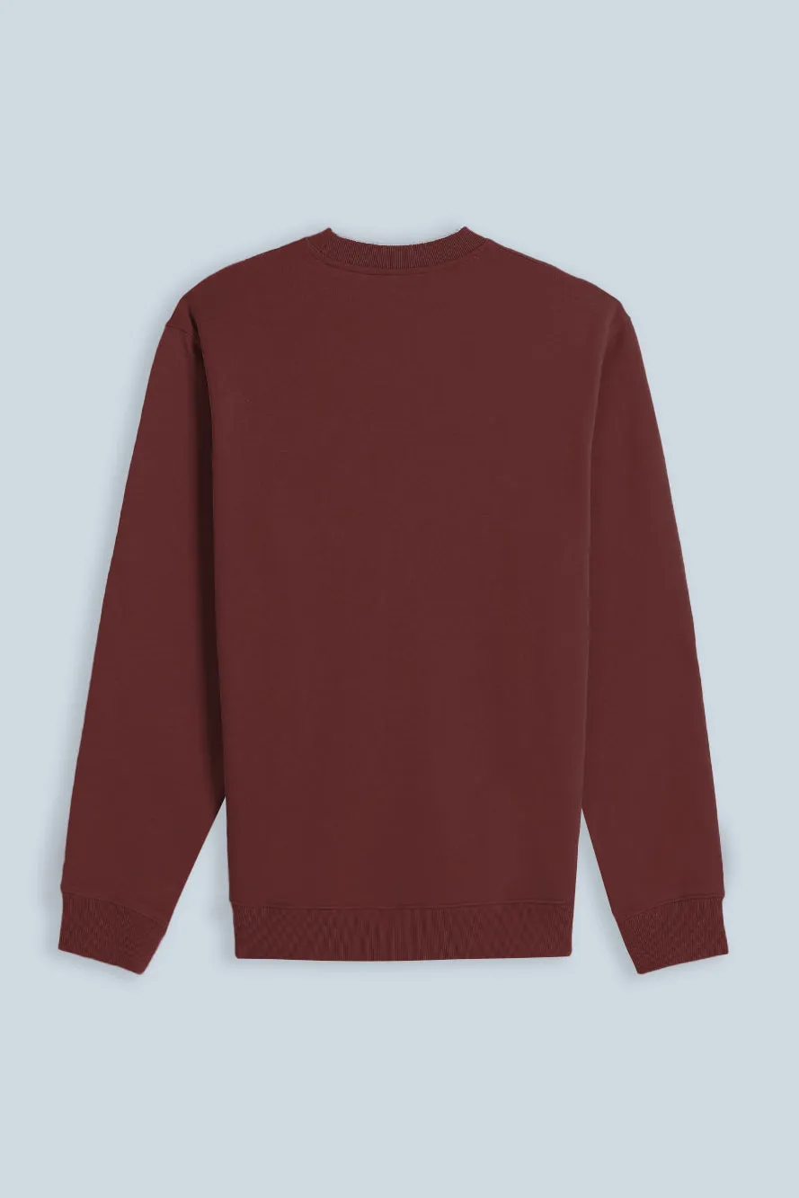 Sonny Bono Basic felpa girocollo bordeaux tinta unita