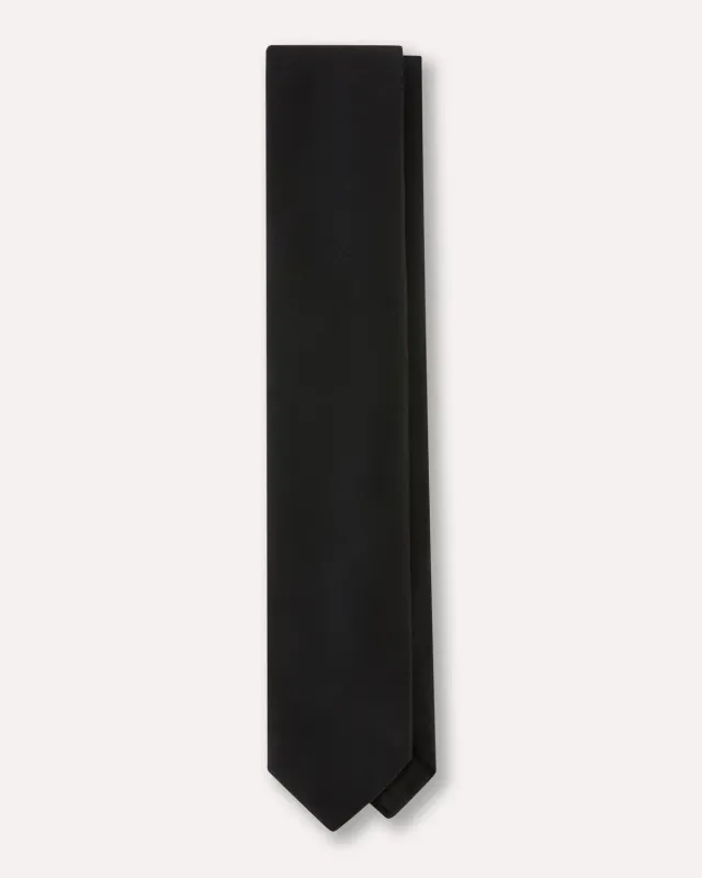 Lardini Cravatta Flanella Nera Stretch 7 cm