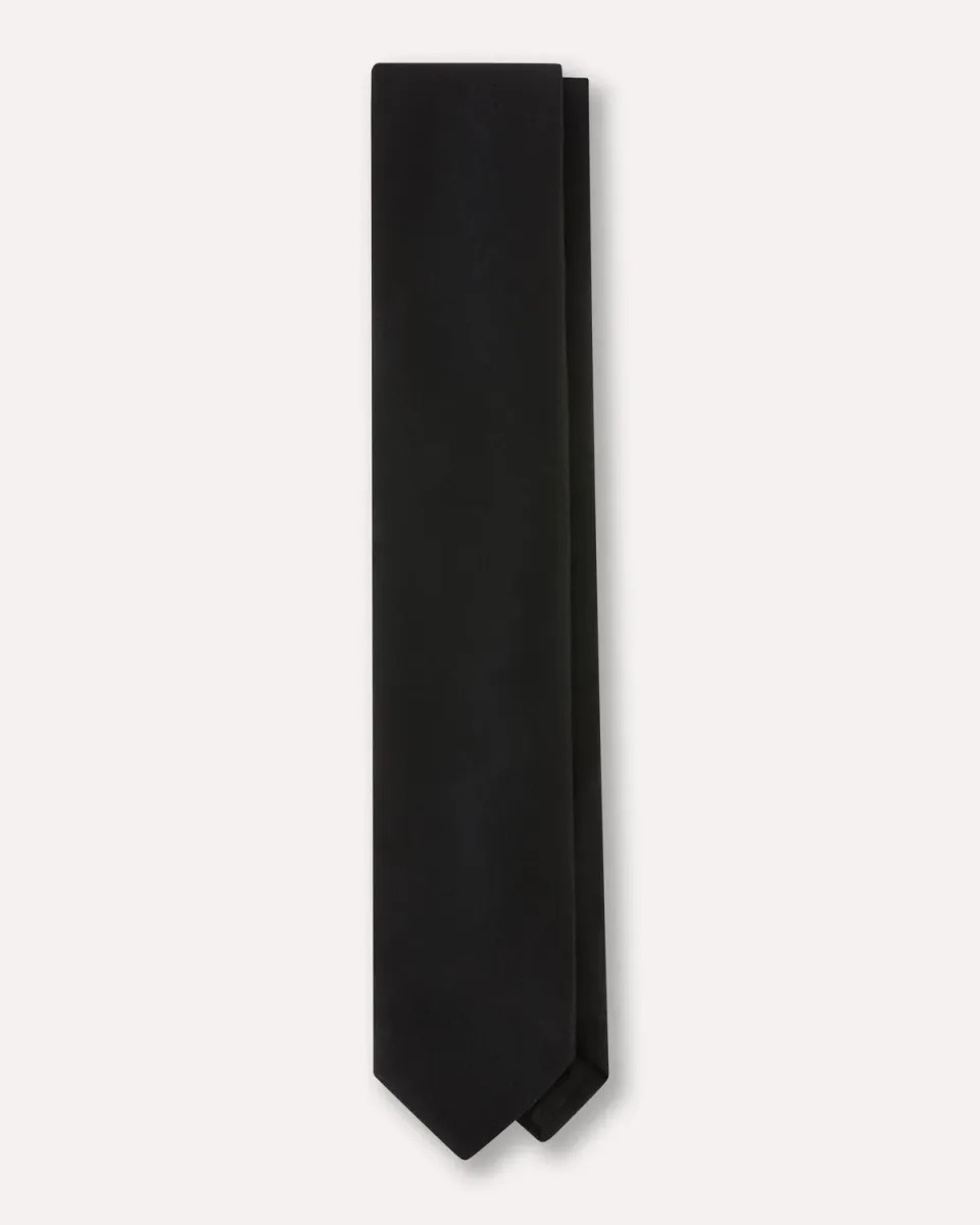 Lardini Cravatta Flanella Nera Stretch 7 cm