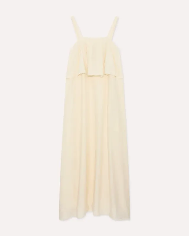Lardini vestito lungo viscosa panna con tasche