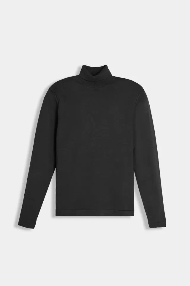 Sonny Bono Maglia Dolcevita Nero Uomo Elasticizzata