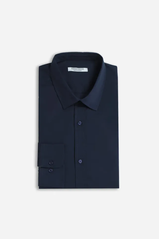 Sonny Bono Basic Camicia Collo Italiano Indaco
