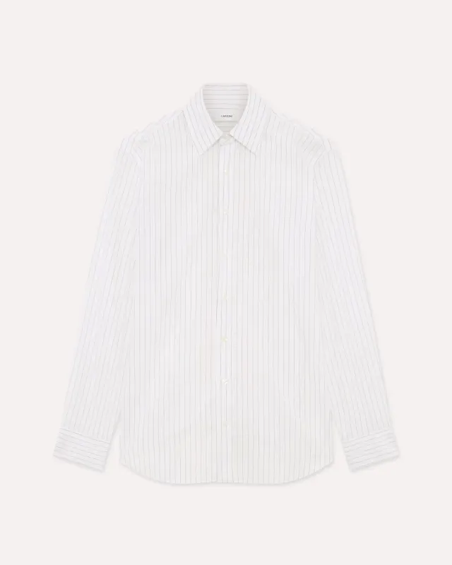Lardini Camicia Popeline Cotone Bianca Uomo